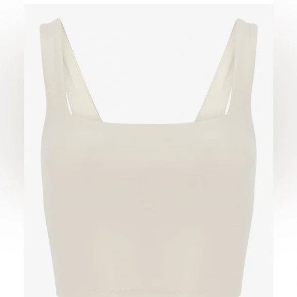 EXPRESS Faux Leather Cropped Tank Top - Picture 3 of 3